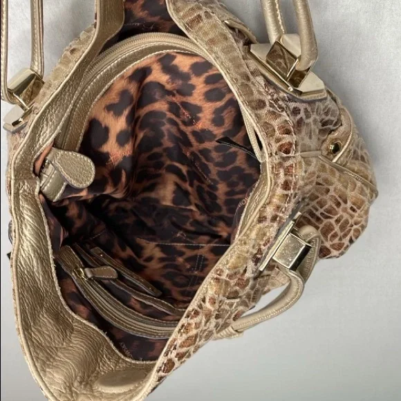 B. Makowsky Brown Croc-Embossed Shoulder Bag - Picture 11 of 12